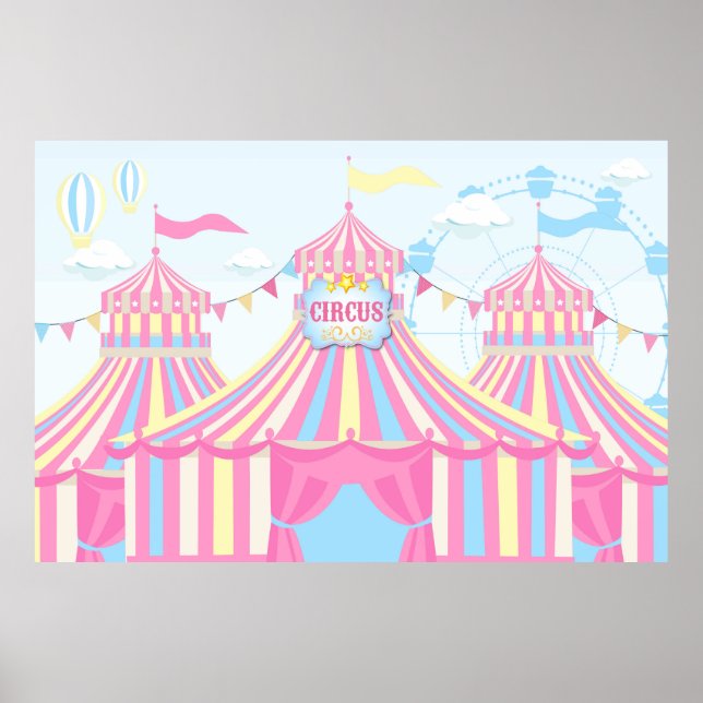 Affiche Fond de décor d'anniversaire de carnaval, Bannière (Devant)