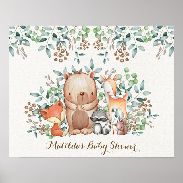 Affiche Fond de décor pour fête de naissance Baby Shower s (Devant)