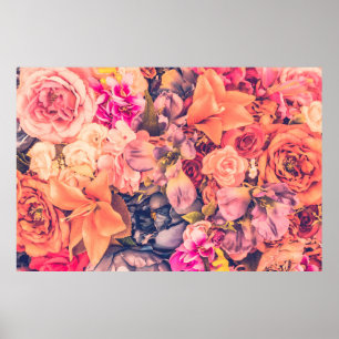 Affiche Fond de fleurs vintage - filtre vintaitevintage,