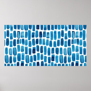 Affiche Fond de motif sans couture avec éclaboussures bleu