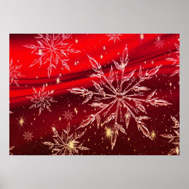 Affiche Fond de Noël rouge (Devant)