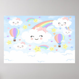 Affiche Fond de nuages arc-en-ciel Fond de nuages arc-en-c