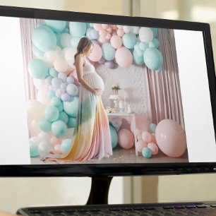 Affiche Fond de photographie avec ballons pour Baby Shower