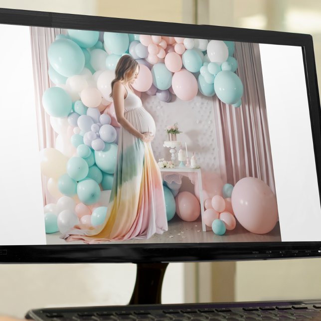 Affiche Fond de photographie avec ballons pour Baby Shower (Créateur téléchargé)