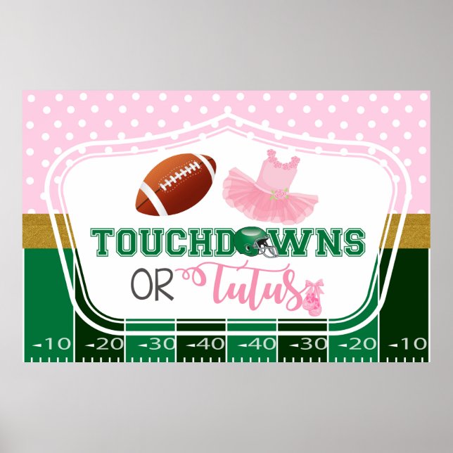 Affiche Fond de révélation de sexe Touchdowns ou Tutus (Devant)