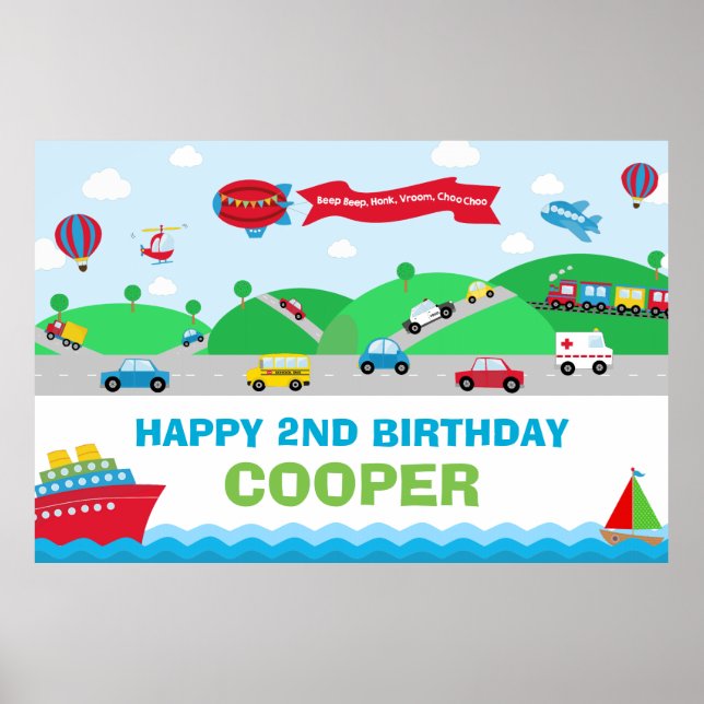 Affiche Fond de scène grande bannière d'anniversaire de tr (Devant)