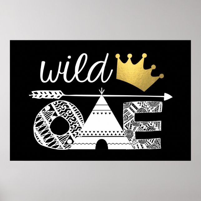 Affiche Fond de toile de fond d'anniversaire Wild One (Devant)