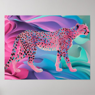 Affiche Fond d'écran Abstrait Pastel Cheetah créé