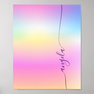 Affiche Fond d'écran de téléphone avec nom à dégradé iride