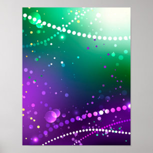 Affiche Fond festif violet de Mardi Gras
