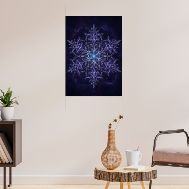 Affiche Fond Géométrique Flocon de Neige Mandala Abstrait  (Salon 3)