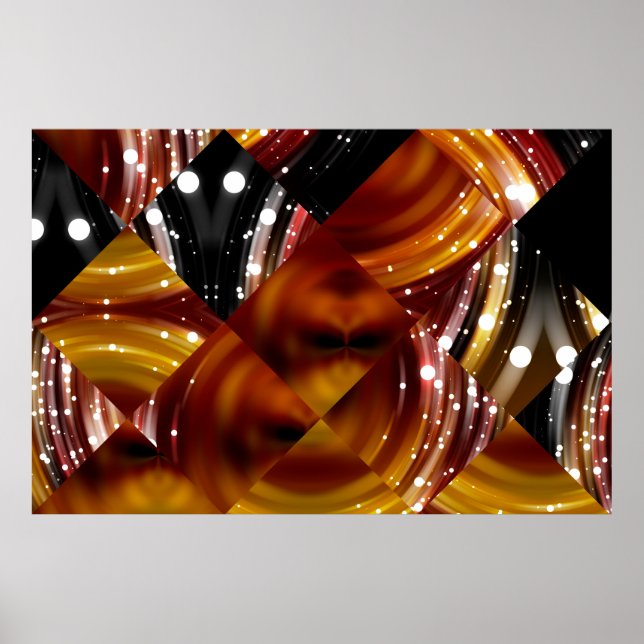 Affiche fond multicolore en mosaïque Abstraite (Devant)