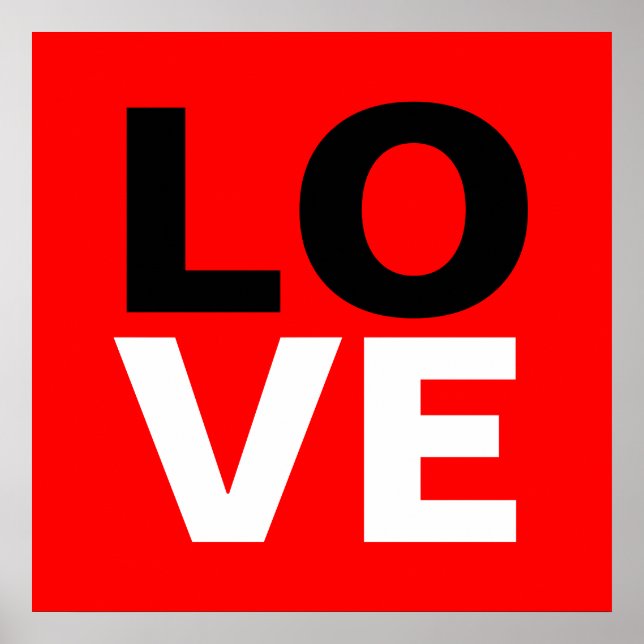 Affiche Fond Rouge Unique Amour Romance (Devant)