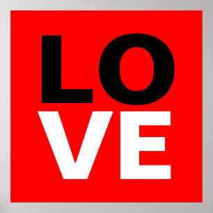 Affiche Fond rouge unique pour l'amour romantique