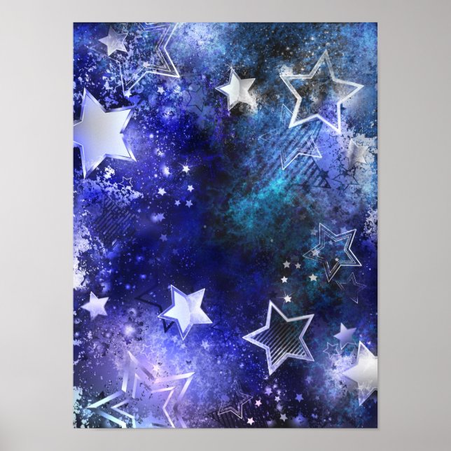 Affiche Fond spatial avec étoiles (Devant)