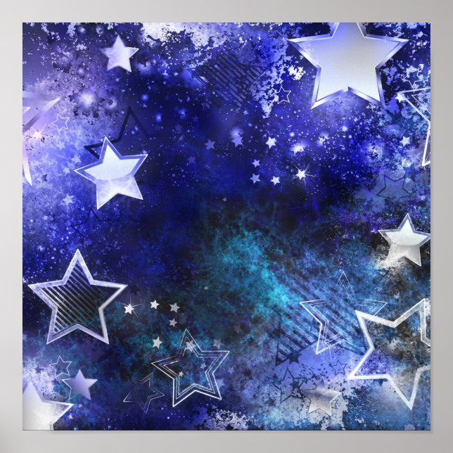 Affiche Fond spatial avec étoiles (Devant)