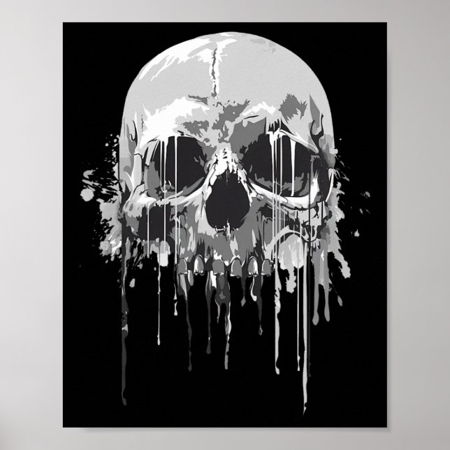 Affiche Fondre Skeleton Driving Scary Skull Halloween Co (Devant)
