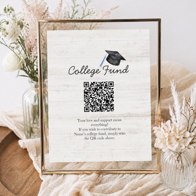 Affiche Fonds de bourse universitaire rustique Code QR de  (Créateur téléchargé)