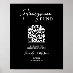 Affiche Fonds de lune de miel imprimable Signer le code QR