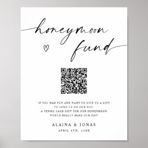 Affiche Fonds de lune de miel Venmo QR Code Mariage