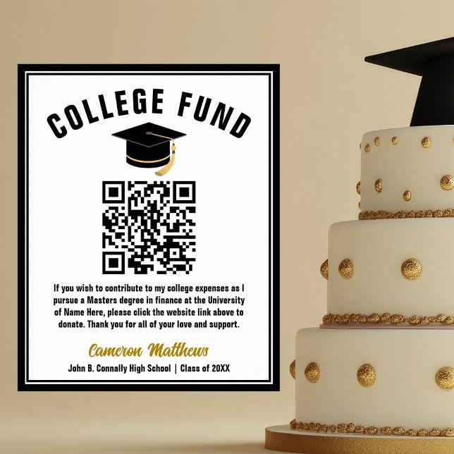 Affiche Fonds Formel Black Graduate College Code QR (Créateur téléchargé)