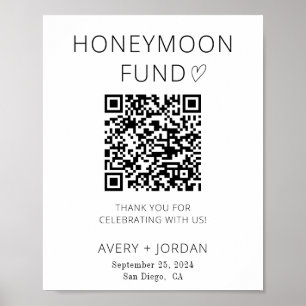 Affiche Fonds Lune de Miel QR Code, Mariage Signal du Fond