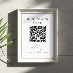 Affiche Fonds minimaliste pour lune de miel + code QR   Ca
