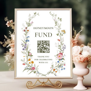 Affiche Fonds Pastel Pink Floral Fleur sauvage Lune de mie