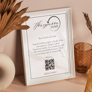 Affiche Fonds pour lune de miel Code Qr Demande de fonds d