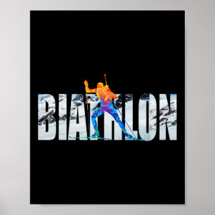 Affiche Font Biathlon Sports d'hiver