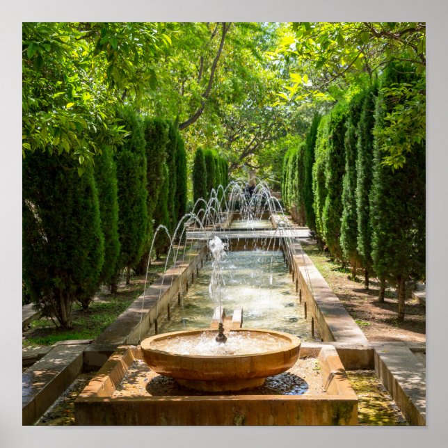 Affiche Fontaine dans les jardins d'Almudaina - Palma de M (Devant)