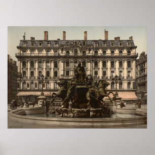 Affiche Fontaine de Bartholdi, Lyon, France