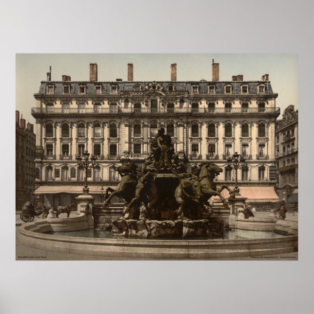 Affiche Fontaine de Bartholdi, Lyon, France (Devant)