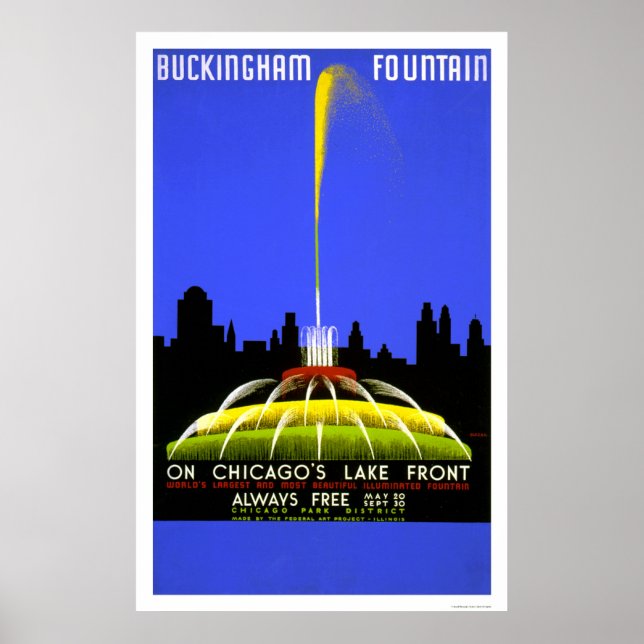 Affiche Fontaine de Buckingham 1939 WPA (Devant)