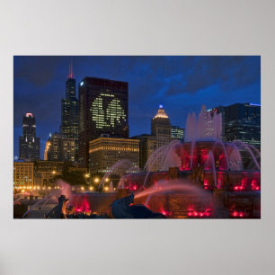 Affiche Fontaine de Chicago Buckingham sur Toile
