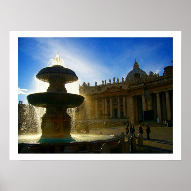 Affiche fontaine de la frontière du Vatican (Devant)