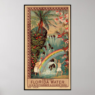 Affiche Fontaine d'eau de Floride pour les jeunes Vintage