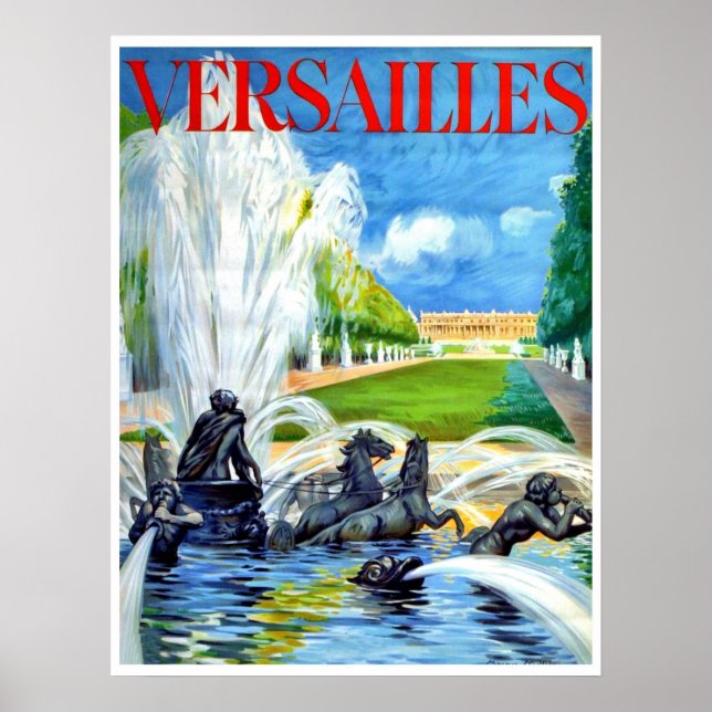 Affiche Fontaine du château de Versailles, France (Devant)