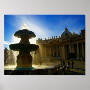 Affiche fontaine du Vatican