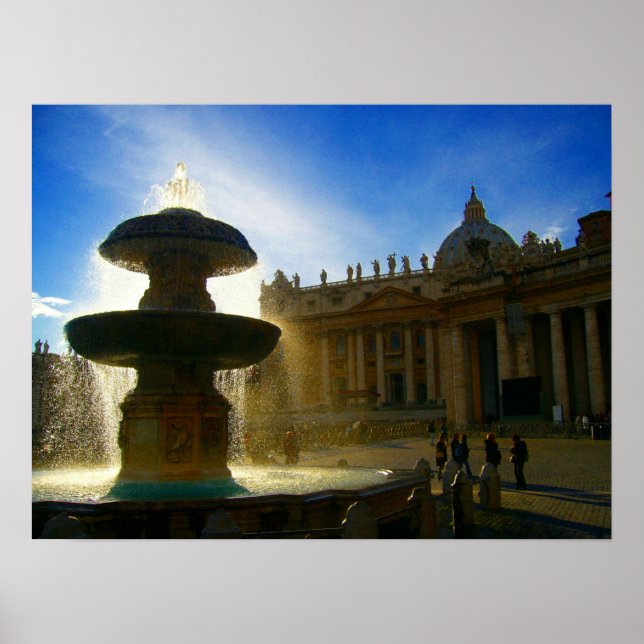 Affiche fontaine du vatican (Devant)
