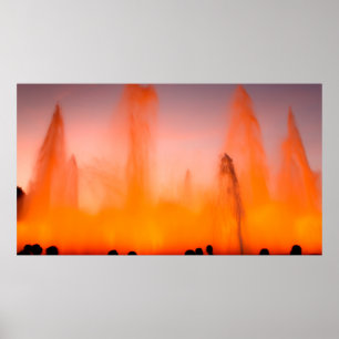 Affiche Fontaine magique de Montjuic, Barcelone, Espagne. 