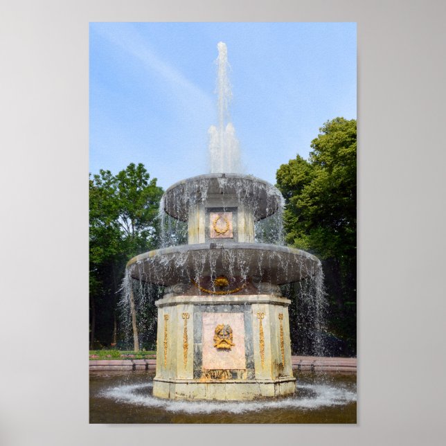 Affiche Fontaine romaine, Peterhof, Russie (Devant)