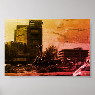 Affiche Fontaine vintage Iraq Bagdad