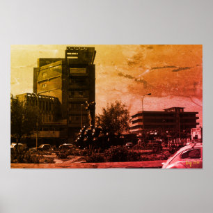 Affiche Fontaine vintage Iraq bagdad