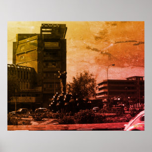 Affiche Fontaine vintage Iraq Bagdad
