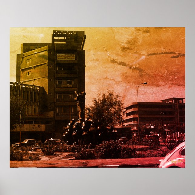 Affiche Fontaine vintage Iraq Bagdad (Devant)