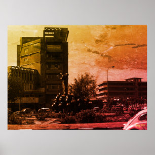Affiche Fontaine vintage Iraq bagdad