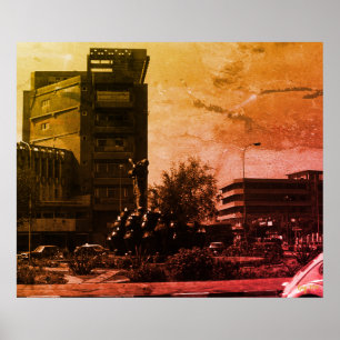 Affiche Fontaine vintage Iraq Bagdad