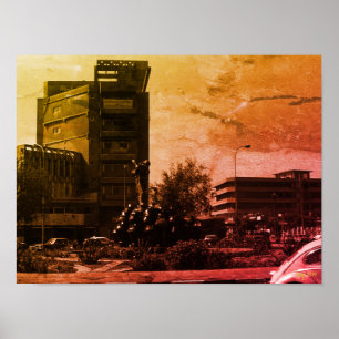 Affiche Fontaine vintage Iraq Bagdad