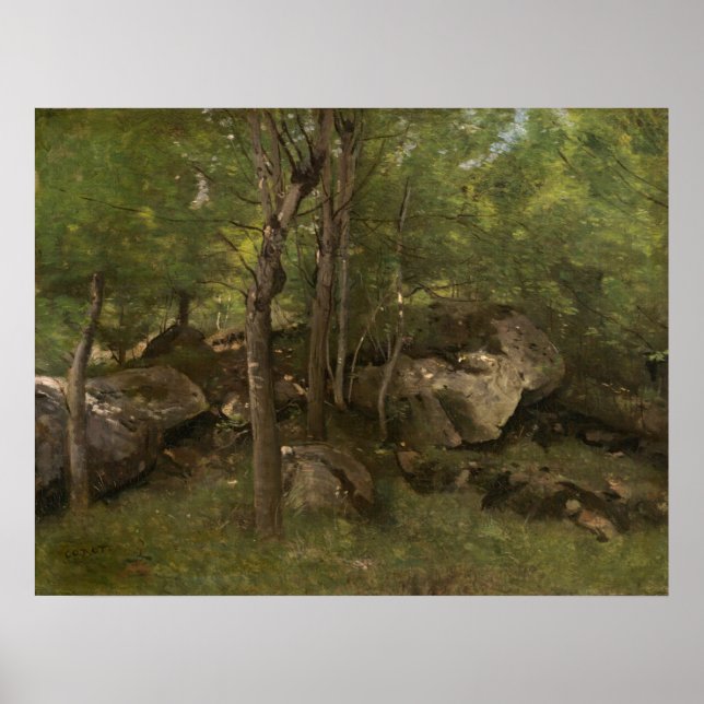 Affiche Fontainebleau - Jean-Baptiste - Corot Fine Art (Devant)